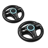 Ideal para juegos de carreras Wii Volante Controlador de Wii genérico para Kart Controlador(Negro X2)