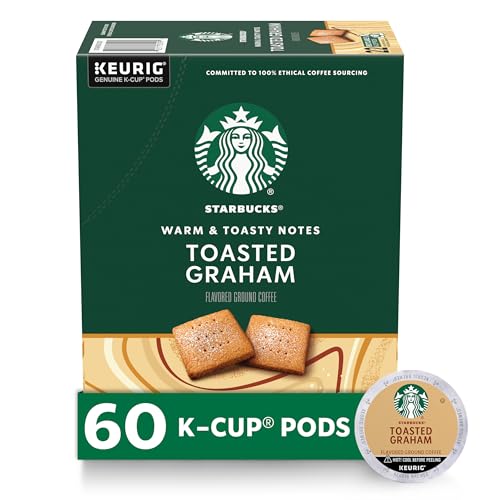 Starbucks K-cup Coffee Pods, Toasted Graham Flavored Coffee, Naturally Flavored, 100% Arabica, 6 Boxes (60 Pods Total)