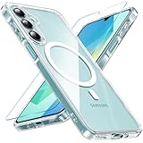 Hensinple for Samsung Galaxy A16 5G Phone Case, Magnetic Samsung A16 5G/4G Case with Screen Protector, Compatible with MagSafe, Not-Yellowing Military Shockproof Cover for Samsung A16 5G Case (Clear)