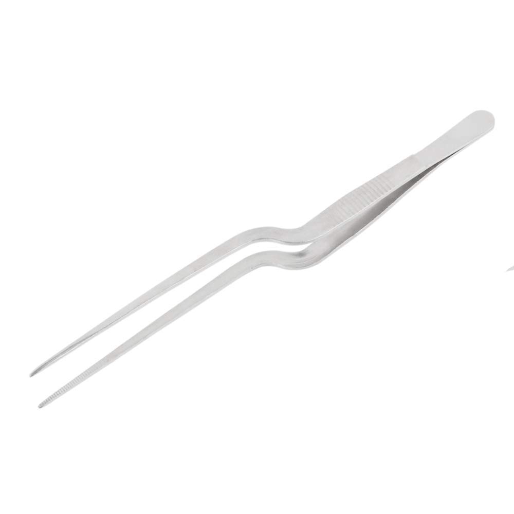 NJ Culinary Chef Tweezer 6.3 Inches, Food Placement Tweezer, tweezer Design Styling Stainless Steel Bayonet Forceps Precision Tongs with Offset Fine Tip - 1 Pc. 3