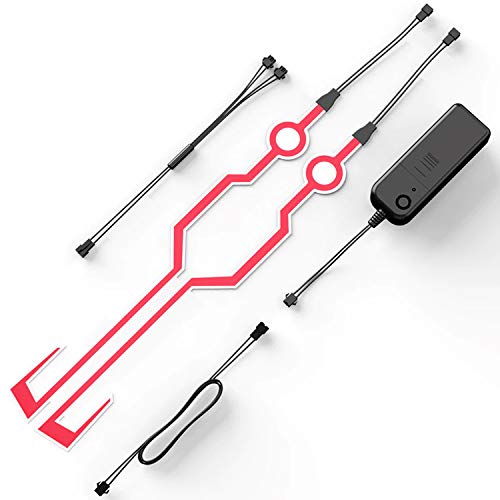 Image of Allextreme ABS Exhnl1R El LED Helmet Light Strip with 3 Modes Flashing Night Bike Motorcycle Riding Signal Sticker (Red), Motorcycling
