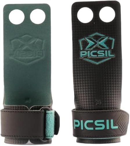 PICSIL Falcon Calleras para Cross Training, Grips de 2&3 Agujeros, Almohadilla Extra para Mayor Protección y Confort, para Gimnasio, Box, Halterofilia, Previenen Ampollas y Desgarros, Unisex, 2H, M