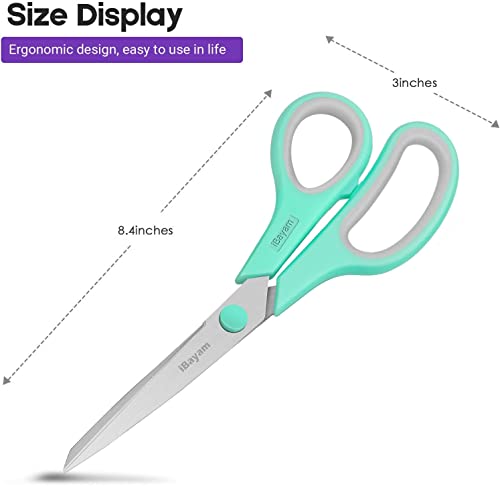 Image of iBayam 24-Pack 8 inch Heavy Duty Scissors in Bulk, Ultra-Sharp, Comfort Grip