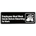 Update International (S39-25BK) Employees Must Wash Hands Before Returning To Work Sign