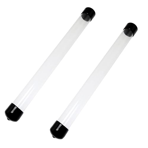 DZS ELEC - Tubo de almacenamiento transparente, 2 unidades, 0.79 x 8.7 pulgadas, tubo redondo de plástico pequeño con tapas negras para contenedores