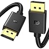 Cable DisplayPort flexible versión 1.4, cable DP estándar compatible con DP 1.2/1.4, 8K60 4K240/144 2K360/240, HBR3 32.4Gbps HDR HDCP DSC FreeSync G-Sync DLSS para monitor de juegos, gráficos NVIDIA