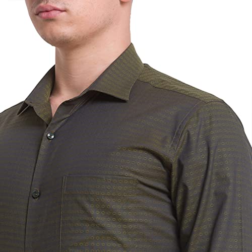 Image of Park Avenue Men's Pure Cotton Structure Pattern Slim Fit Semi Cutaway Collar Full Sleeve Ceremonial Shirt
