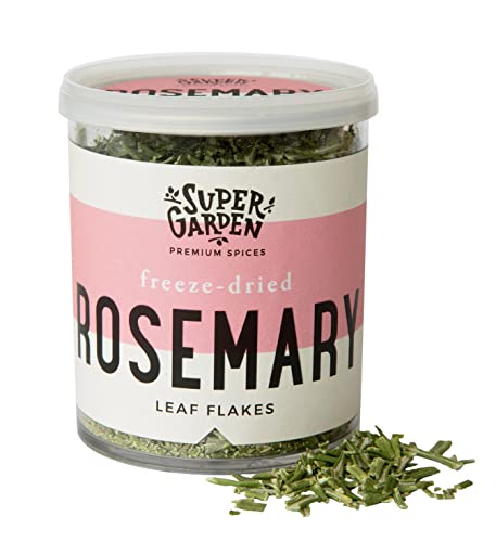 Rosemary for Cooking â 100% Pure & Natural Freeze Dried Rosemary Spices for Cooking â No Artificial Additives or Preservatives â Dried Herbs, Spices & Seasonings by Super Garden (0.88 oz)