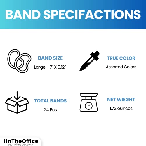 Image of 1InTheOffice Large Big Rubber Bands, 24 /Pack (Pack of 3)