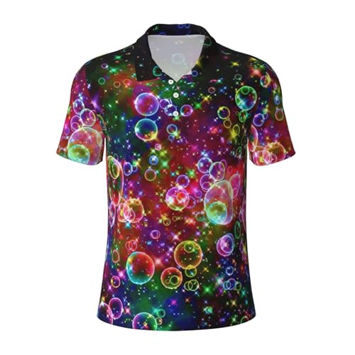 Chemise homme manches courtes étoiles arc-en-ciel le confort du bureau au fitness