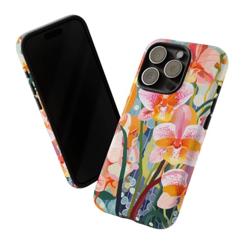 Coque iPhone 15 Pro rigide orchidée brillante pour éviter les rayures