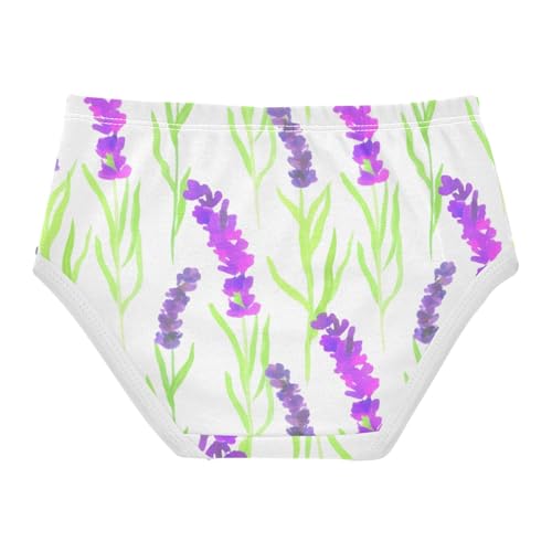 Cotton Toddler Underwear Custom Painted Lavender Green Leaves Cute Panties Girl Bright Underpants Briefs 2t2