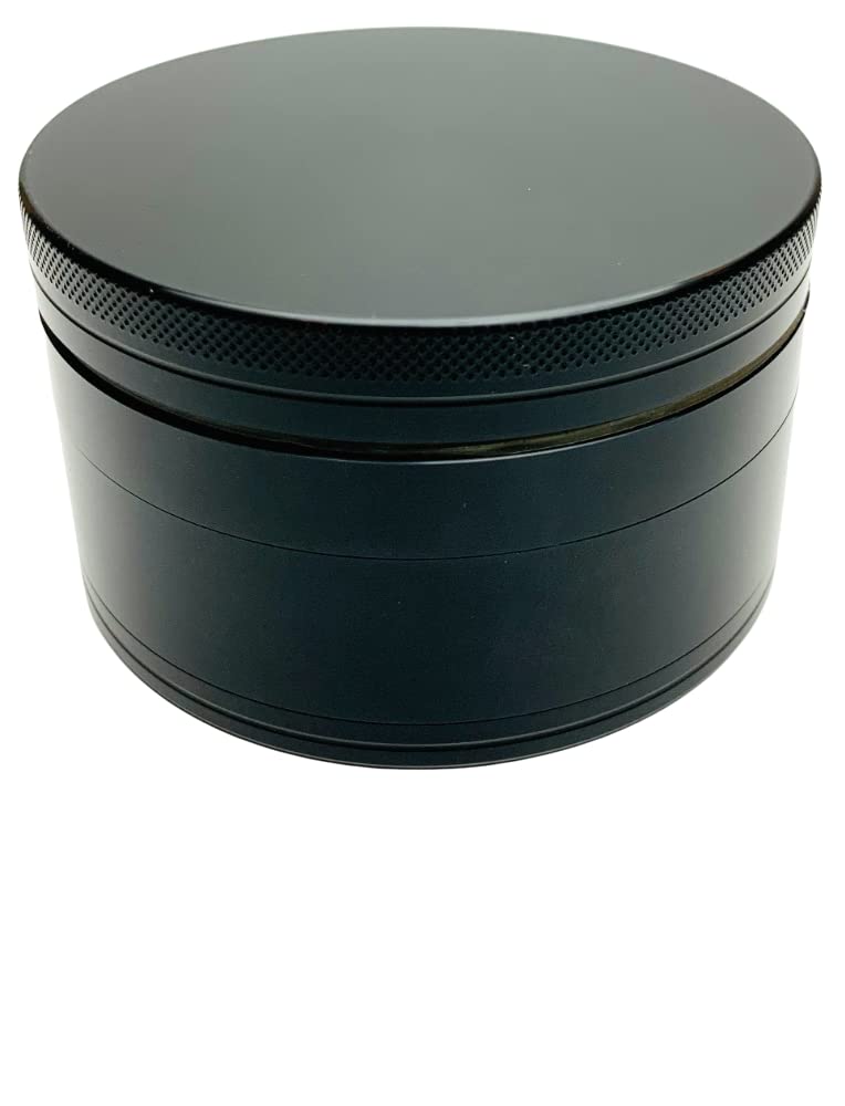 Fenny's Creations Herb Grinder Aluminium Portable Herbal Magnetic Top Herb Spice Mills 60mm Kitchen Gadget (Black)