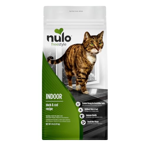 Nulo Freestyle Dry Cat Food Indoor - Duck & Cod High Protein Grain-Free Dry Cat Food Natural Kibble with Probiotics and Omegas Fatty Acids 2lb Bag