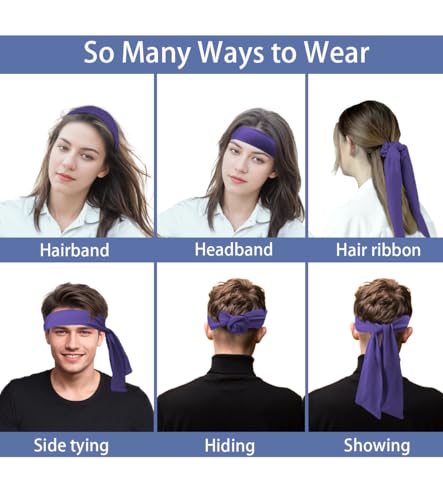 Image of Sport Tie Headbands Tennis Head Tie for Men Women Sports Fans Ninja Soccer Basketball Teams Head Ties Halloween