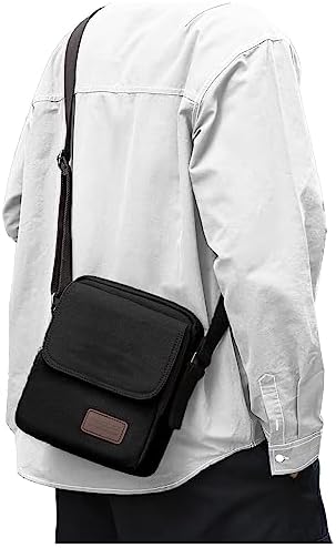 WISEPACK Small Crossbody Bag for Men Vintage Canvas Messenger Bags