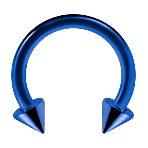 Anodized 316L Surgical Steel 16 Gauge Circular Barbell with Cone - Septum Ring - Tragus Piercing - Stainless Steel Horseshoe Body Piercing Jewelry