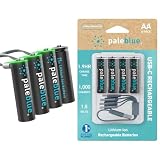 Pale Blue USB-Cスマート充電池 単3形 4本セット