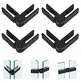 Gyykzz Paquete de 4 abrazaderas ajustables de vidrio a vidrio, cubierta de