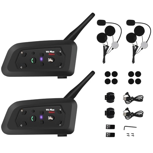 Intercomunicador Capacete (2 Unidades), Comunicador Moto, para Sistema de Comunicação para Esqui, Motocross, Fone de Ouvido para Capacete Bluetooth Headset sem Fio