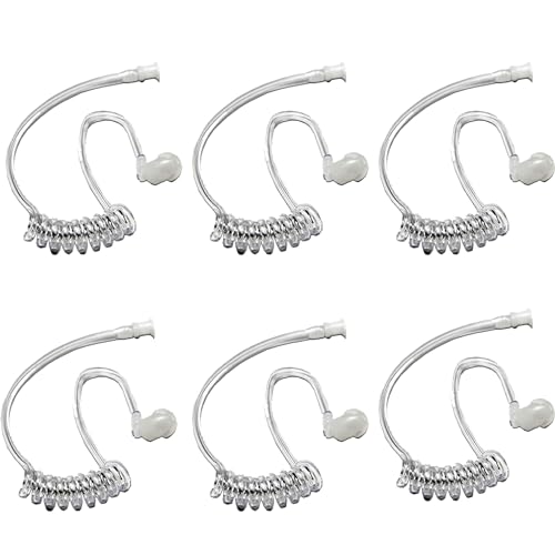 Image of SAMCOM Replacement Kits Acoustic Tube /Clear Coil Compatible with Baofeng Kenwood Surveillance Radio Earpiece, Removable Stretchable Coil Acoustic Tube for Walkie Talkie Headset, 6 Pcs | Compatible with Baofeng Kenwood Radio Earpiece, Removable Stretchable Coil Acoustic Tube for Walkie Talkie Headset