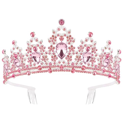 Tiaras y coronas para mujeres diadema con peine de cumpleaños para niñas