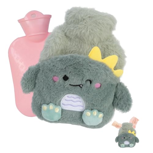 Flintronic Wärmflasche Kinder, 400ml Wärmflasche Dinosaurier, Flauschige Handwärmer Bezug, Abnehmbare & Waschbare, Kleine Weiches Wärmeflasche bei...