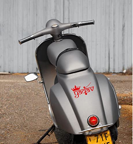 Image of Complete Self Adhesive Small Yadav with King Crown Design Red