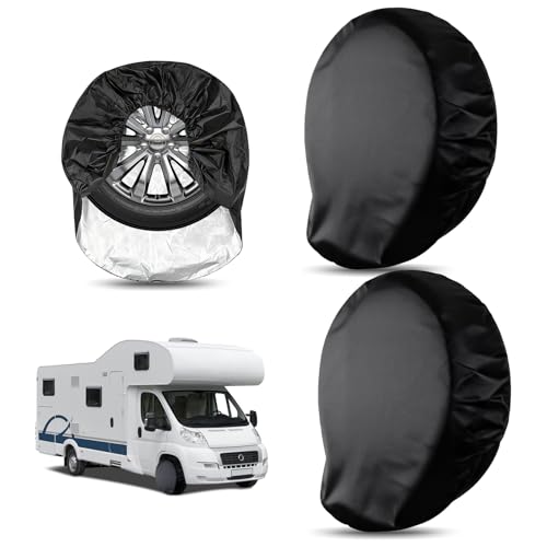 2 Stück Reifentaschen, Reifentasche Wasserdicht Schutzbezug 73 x 73cm Reifenabdeckung Schwarz Reifentüten Reifensäcke Geeignet für Autos Wohnwagen Wohnmobile Anhänger