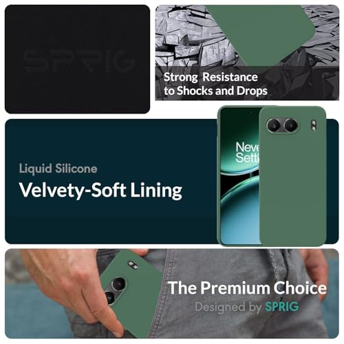 Image of SPRIG Compatible with OnePlus Nord 4 Premium SilkTone Back Cover Drop Tested Shock Proof Mobile Case for Men, Women, Boys and Girls with Camera Protection (Forest Green)