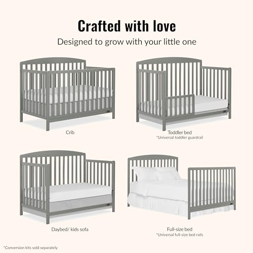 Image of Dream On Me Odelle 5-in-1 Convertible Full Size Baby Crib, GREENGUARD Gold