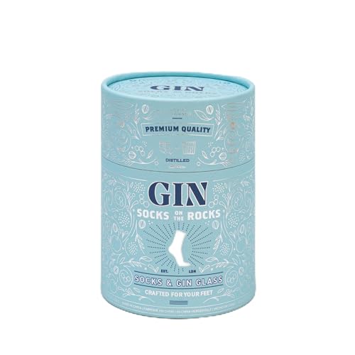 Juego de regalo de ginebra para mujeres con calcetines divertidos y vaso de cristal