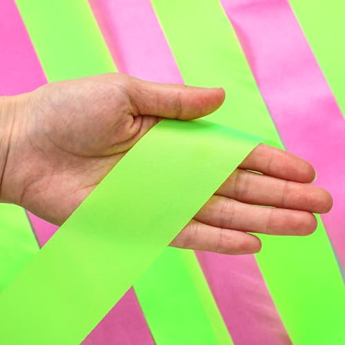 Image of Soulchen 20 Pack Pink and Green Witch Party Favors Witch and Theme Wands with Thank You Cards Pink Green Dance Ribbons Birthday Party Favors Dance Streamers Gift(Magic)