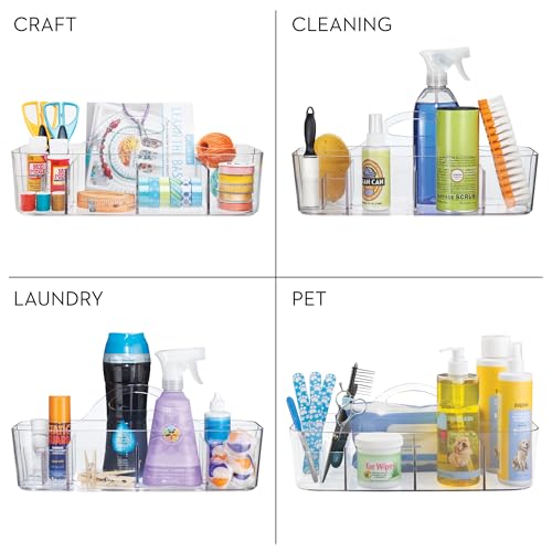 Image of iDesign Plastic Cosmetic Organizer Tote, Clear | For Vanity, Bathroom, Shower
