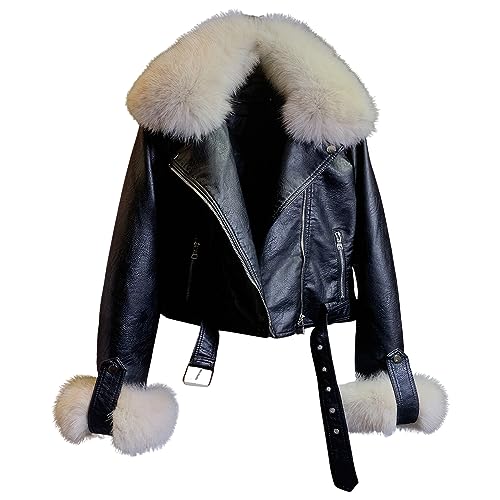 Veste de motard femme mouton véritable noir idéale pour vos sorties urbaines
