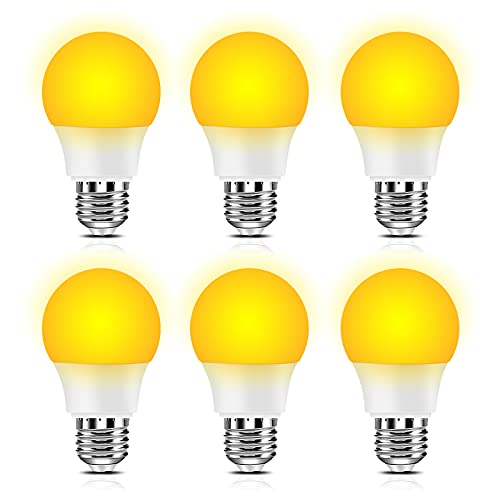 A15 Amber Light Bulbs, 7W 40W Equivalent Dim Light Bulbs,1800K Warm Soft Sleep Light Bulbs, 6 Pack Amber Night Light Bulbs, Blue Light Blocking Warm Light Bulbs for Sleep,Night Light, Reading.