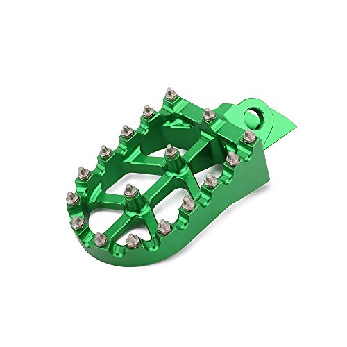 Image of AnXin Dirt Bike Foot Pegs Wider Footpegs Foot Pedals Rests CNC for KX65 00-23 KX85 01-23 KLX 140 KLX140 08-23 KX100 98-21 KX112 22-23 KX80 Pit Bike Motorcycle Green