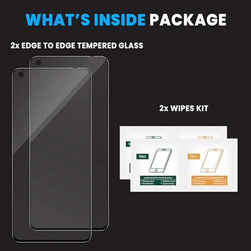 Image of ArmourPro Tempered Glass for OnePlus Nord 2T / OnePlus Nord 2 / Nord CE - 9H Anti Scratch Screen Protector, Edge to Edge Coverage, HD Clarity, Smooth Touch, Case Friendly | Black, Pack of 2
