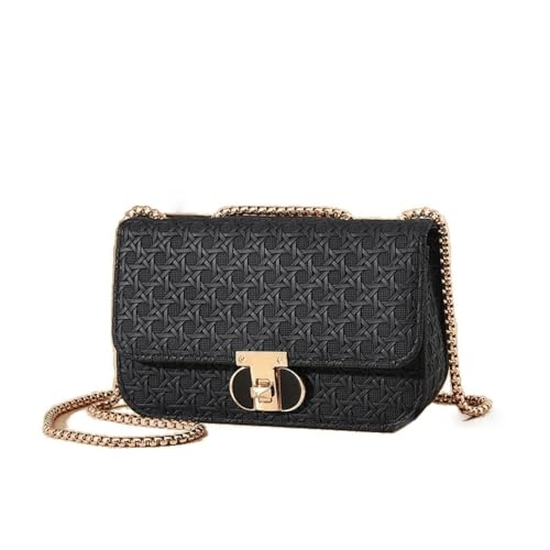 CHENXIAOHONG Bolsa feminina pequena com corrente, bolsa transversal feminina elegante, bolsa de ombro feminina para festa e uso diário(Preto)