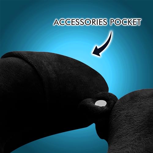 Image of Billebon Premium Neck Pillow Eye Mask Combo Airplane Travel Pillow with Comfortable Velvet Sleeping Eyemask Head Rest Pillow & 30 Years Warranty