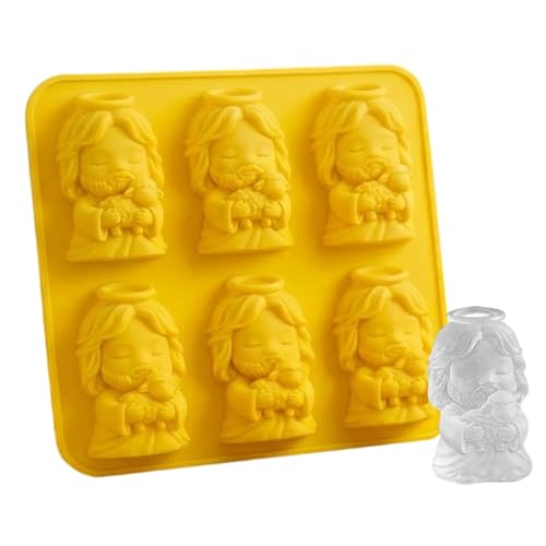 Ice Molds, Food Grade Religious Jesus Cute, Whiskey Ice Mold Silicone Tray, for Home Bar Freezer Whiskey Cocktail Bourbon Drink 