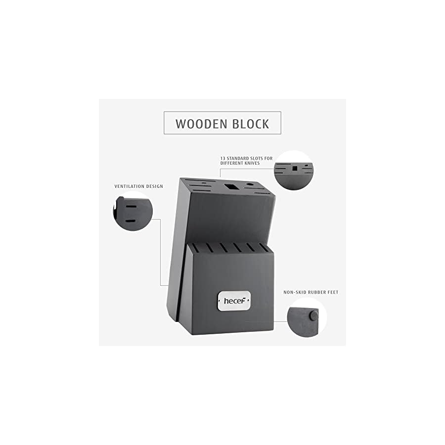 hecef-14-Pieces-Knife-Set-with-Block-Rainbow-Titanium-Knives-Set-with-Laser-Pattern-Martensitic-Stainless-Steel-Chef-Knife-Set-with-Sharpener-Steak-Knife-ScissorsBlue hecef 14 Pieces Knife Set with Block, Rainbow Titanium Knives Set with Laser Pattern, Martensitic Stainless Steel Chef Knife Set with Sharpener, Steak Knife, Scissors, Mothers Day Gift