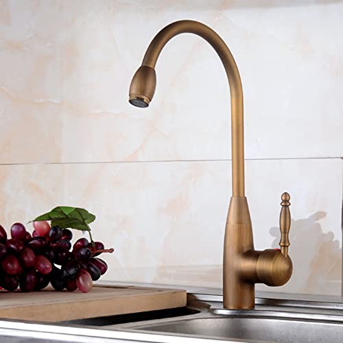 Robinet mitigeur de lavabo rétro en laiton anti-éclaboussure durable - 3