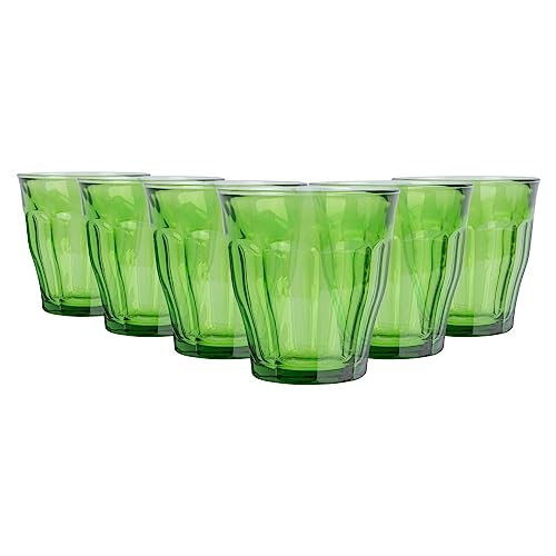 DURALEX 6x Verde Giungla 250ml Picardie Bicchieri di Vetro - Bicchiere Acqua Vino Whisky Gin Succo Cocktail Potabile Cristalleria Insieme della Tazza