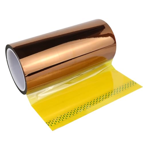 Image of BOMEI PACK Polyimide Tape, 1 Pack High-Temperature Resistant Tape 8inch x 33m(108ft), No Residue Heat-Resistant Tape for Electric Task, 3D Printing, Soldering, Sublimation, Masking Sealer Machine