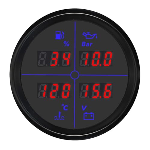 Medidor digital multifunción impermeable con pantalla retroiluminada