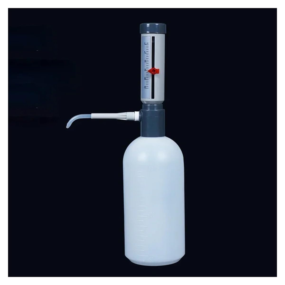 Cristalería de Laboratorio Dispensador de frasco de laboratorio de 0 a 25 ml con separador cuantitativo ajustable tipo funda(1000ml white plastic)