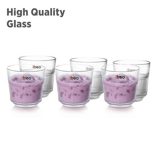 Image of Treo by Milton Aurora Juice Tumbler I Premium Glass Set of 6, 250 ml Each for Water, Cold Drink I Perfect for Home, Restaurants and Parties