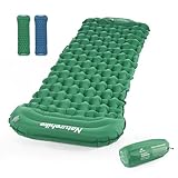 naturehike materassino campeggio gonfiabile singolo ultraleggero con cuscino – letto gonfiabile singolo impermeabile– attrezzatura da campeggio resistente e leggera (verde)