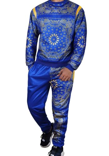 Track Suit for Men Set - Mens Bandana Printed Jogging Tracksuit - 2 Piece Bandana Tracksuit Men2